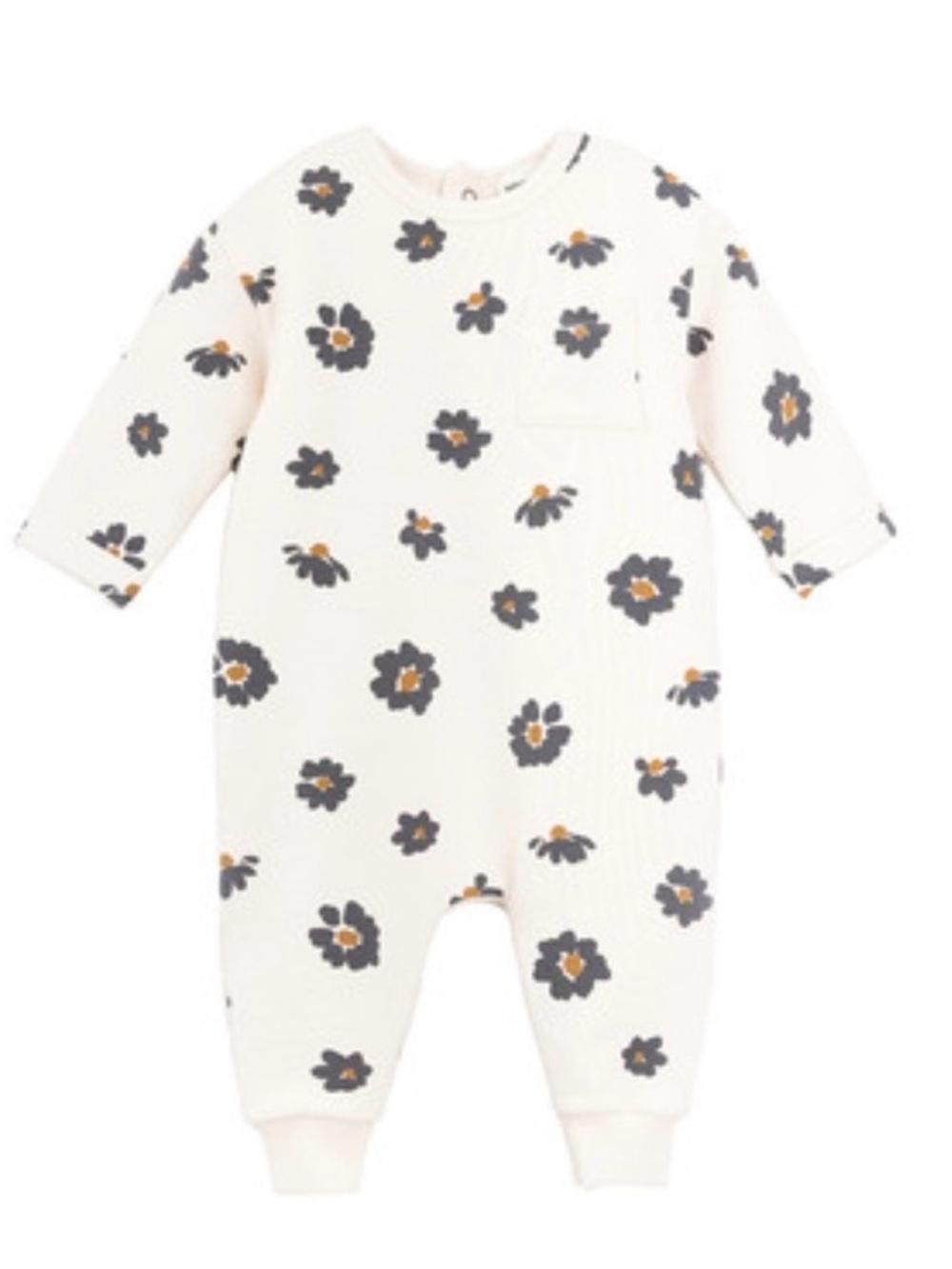 Miles the label Floral Print Baby Girl Jumpsuit Beige 18m